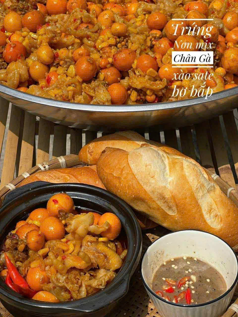 CHÂN GÀ MIX TRỨNG NON XÀO BƠ BẮP - 500GR