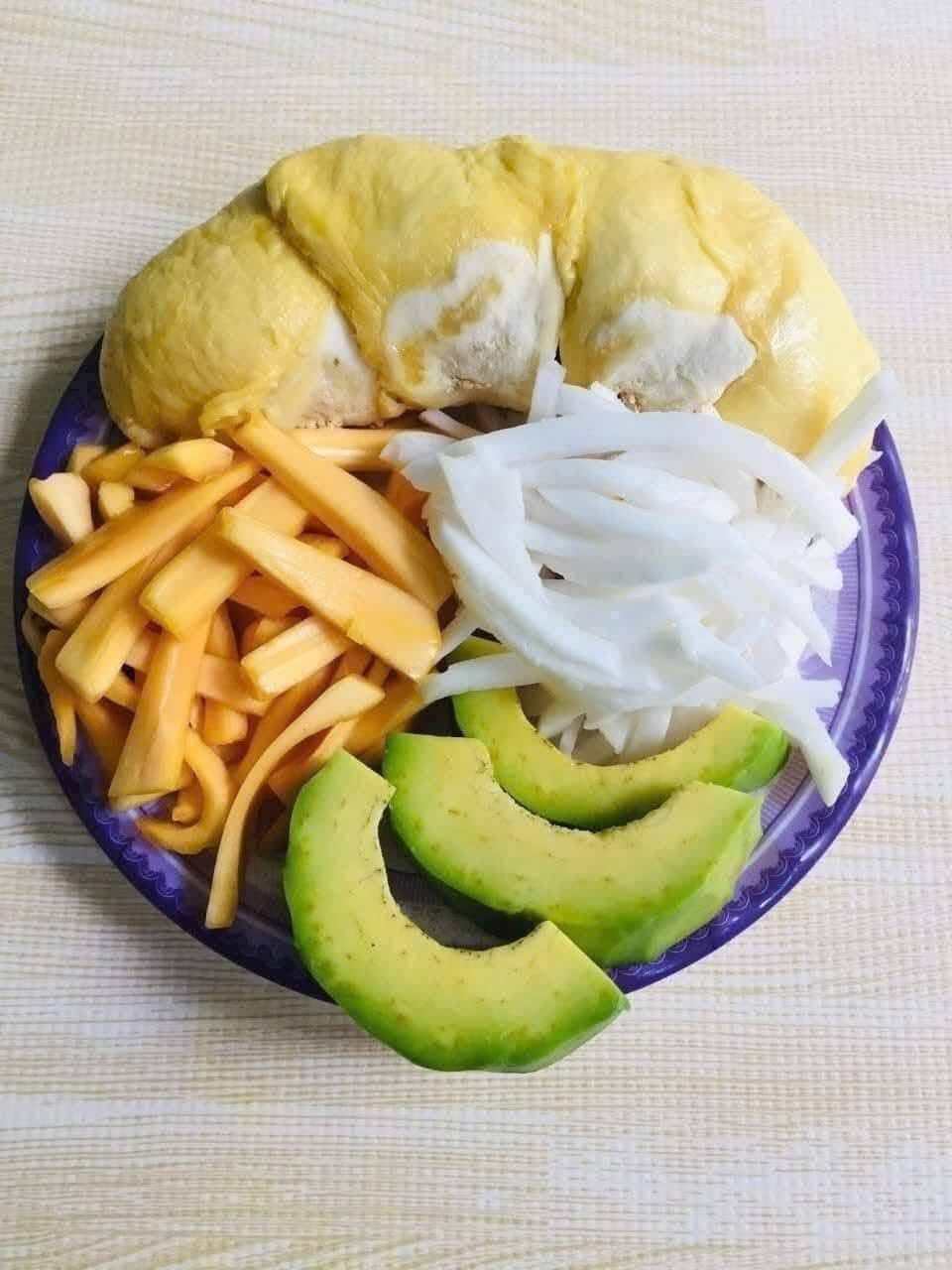 KEM CHUỐI MÍT BƠ DỪA SẦU RIÊNG - 5 BỊCH (600GR)